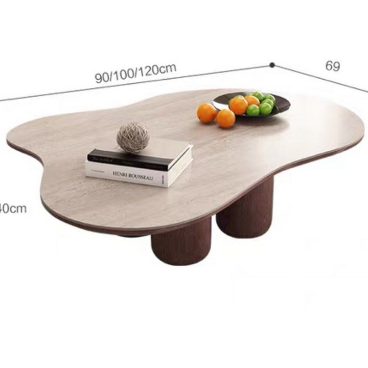 RHEZAN Modern Travertine Coffee Table - Cassa Haus Singapore