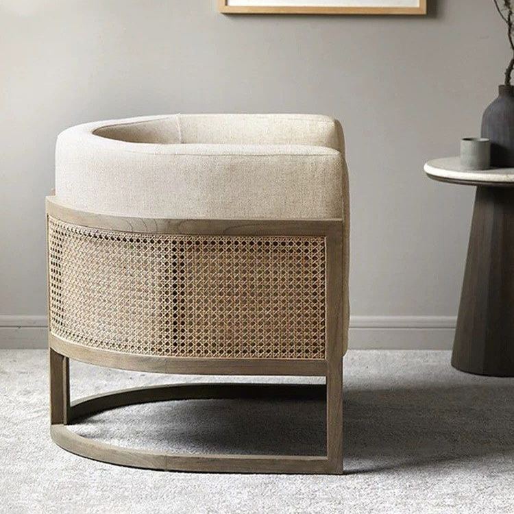 SIMON Rustic Solid Wood Lounge Chair - Radical Homes Singapore