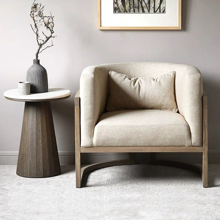 BRAMWELL Rustic Solid Wood Lounge Chair - Cassa Haus Singapore
