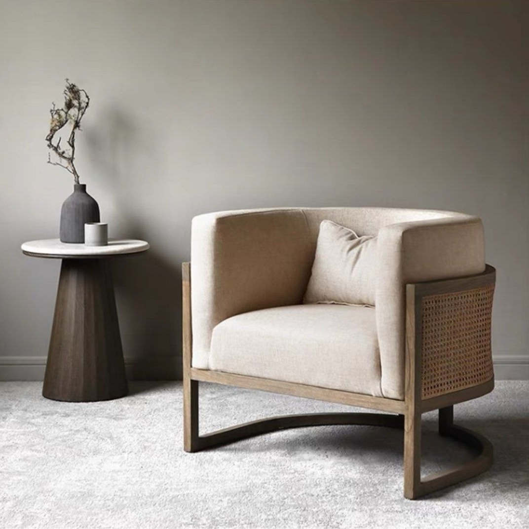 BRAMWELL Rustic Solid Wood Lounge Chair - Cassa Haus Singapore