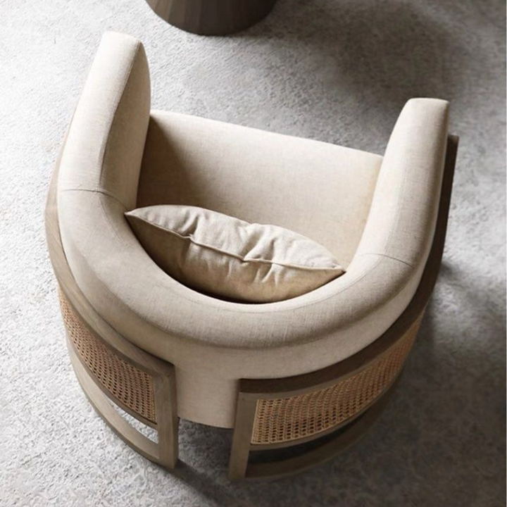 BRAMWELL Rustic Solid Wood Lounge Chair - Cassa Haus Singapore