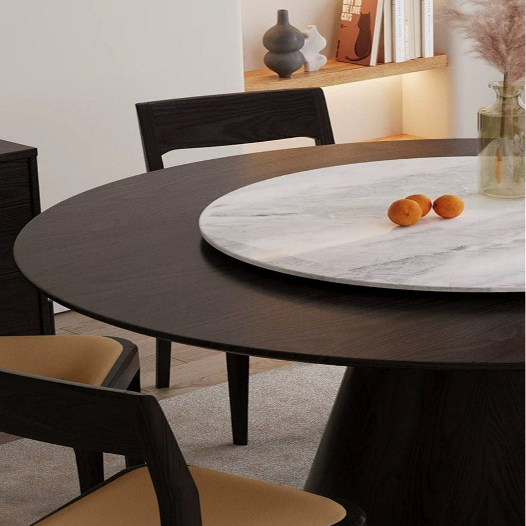 HUNTER Modern Solid Wood Round Dining Table - Radical Homes Singapore