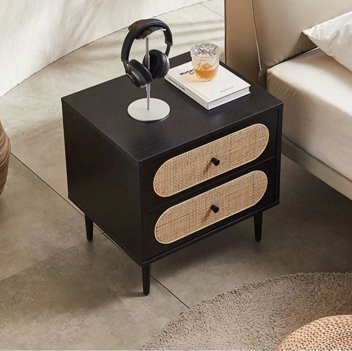 ZAVARO Modern Rattan Bedside Table - Cassa Haus Singapore