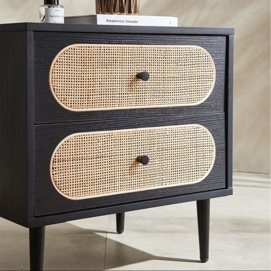 ZAVARO Modern Rattan Bedside Table - Cassa Haus Singapore