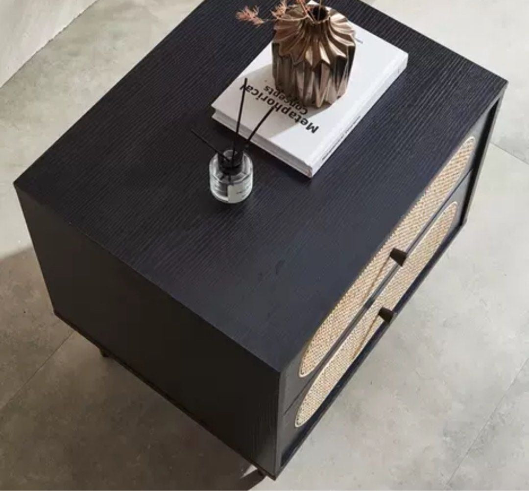 ZAVARO Modern Rattan Bedside Table - Cassa Haus Singapore