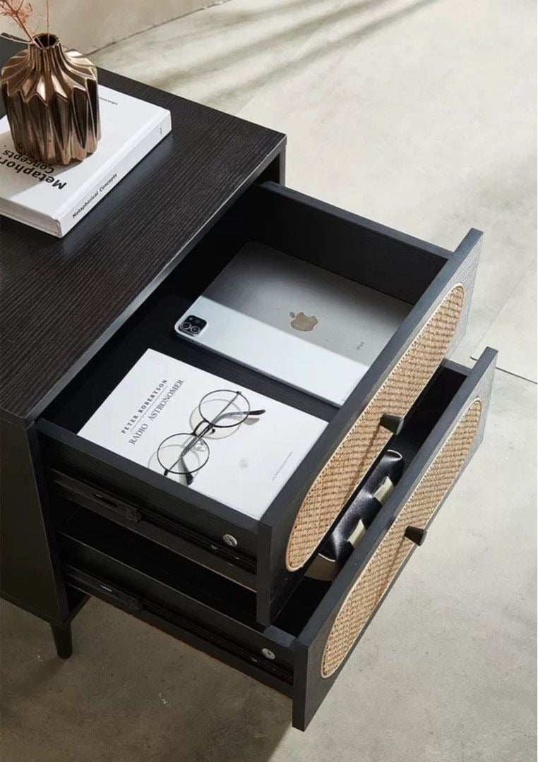 ZAVARO Modern Rattan Bedside Table - Cassa Haus Singapore