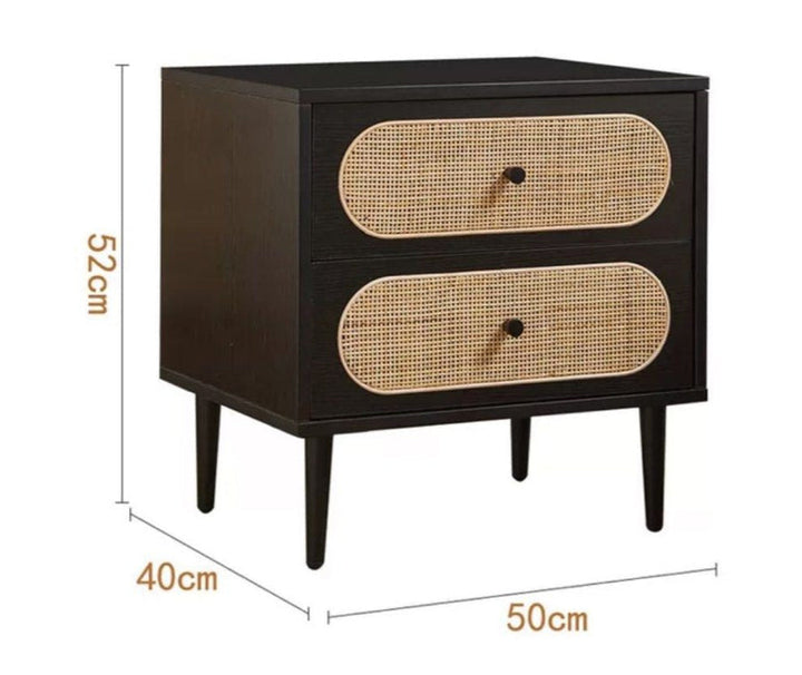 ZAVARO Modern Rattan Bedside Table - Cassa Haus Singapore
