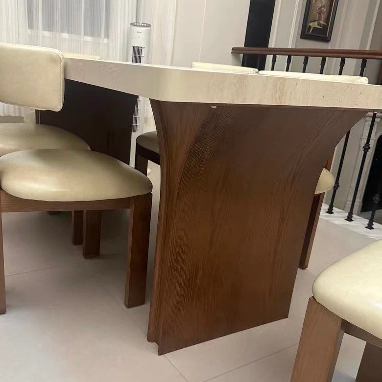 SANTOSO Modern Travertine Dining Table - Radical Homes Singapore