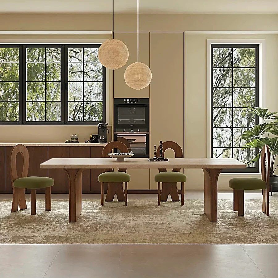 SANTOSO Modern Travertine Dining Table - Radical Homes Singapore