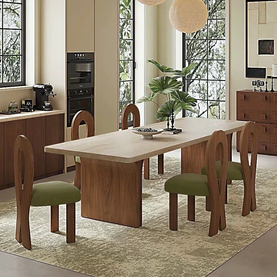 SANTOSO Modern Travertine Dining Table - Radical Homes Singapore