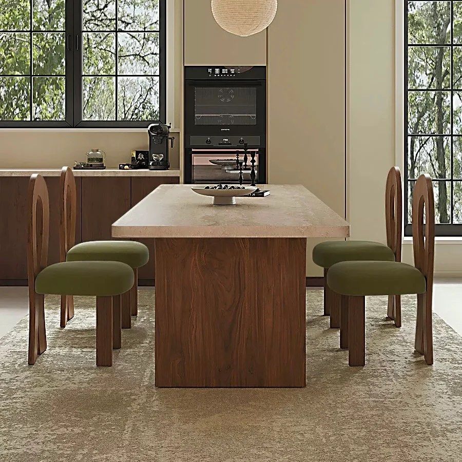SANTOSO Modern Travertine Dining Table - Radical Homes Singapore