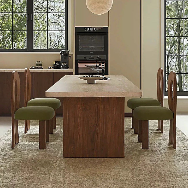 SANTOSO Modern Travertine Dining Table - Radical Homes Singapore