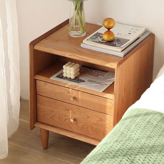 KEGGE Solid Wood Nightstand - Radical Homes Singapore