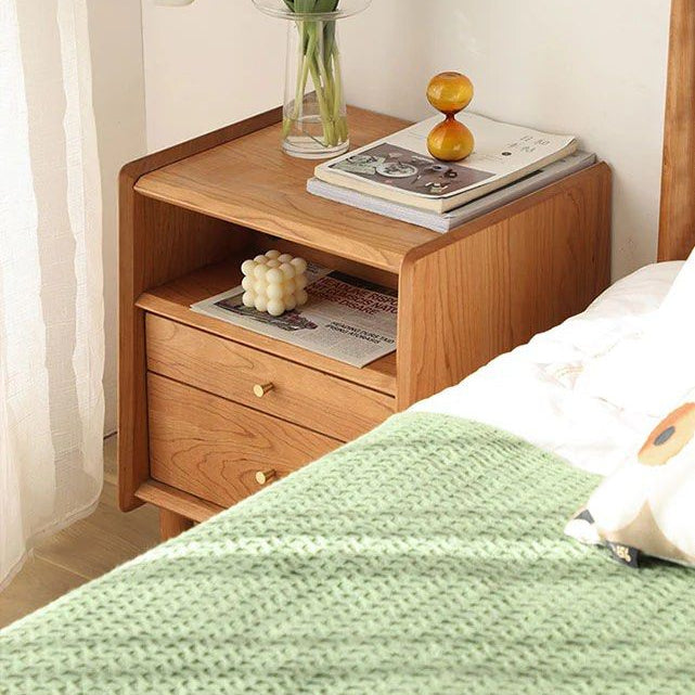 KEGGE Solid Wood Nightstand - Radical Homes Singapore