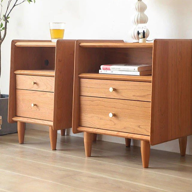 KEGGE Solid Wood Nightstand - Radical Homes Singapore