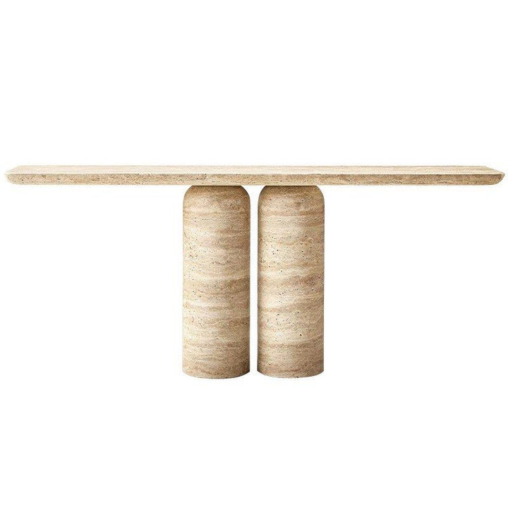 KIADES Modern Travertine Console Table - Radical Homes Singapore