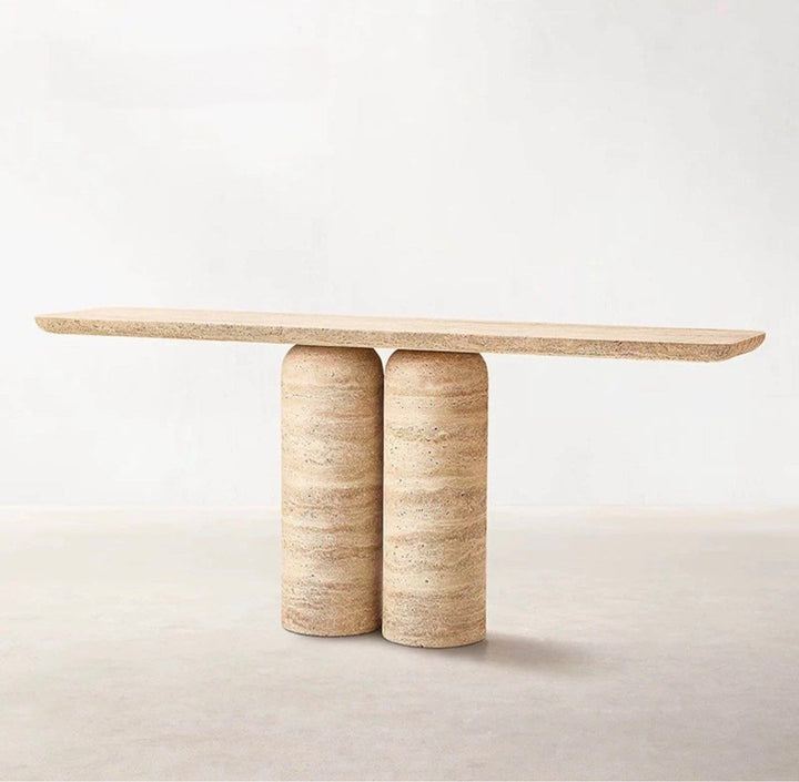 KIADES Modern Travertine Console Table - Radical Homes Singapore