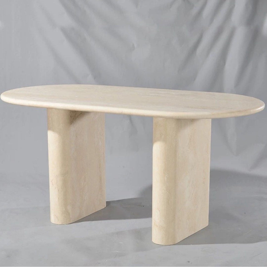BAVES Modern White Travertine Dining Table - Radical Homes Singapore