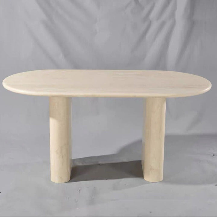 BAVES Modern White Travertine Dining Table - Radical Homes Singapore