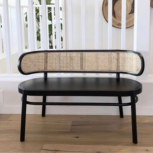 VERDAN Rustic Rattan Dining Bench - Cassa Haus Singapore