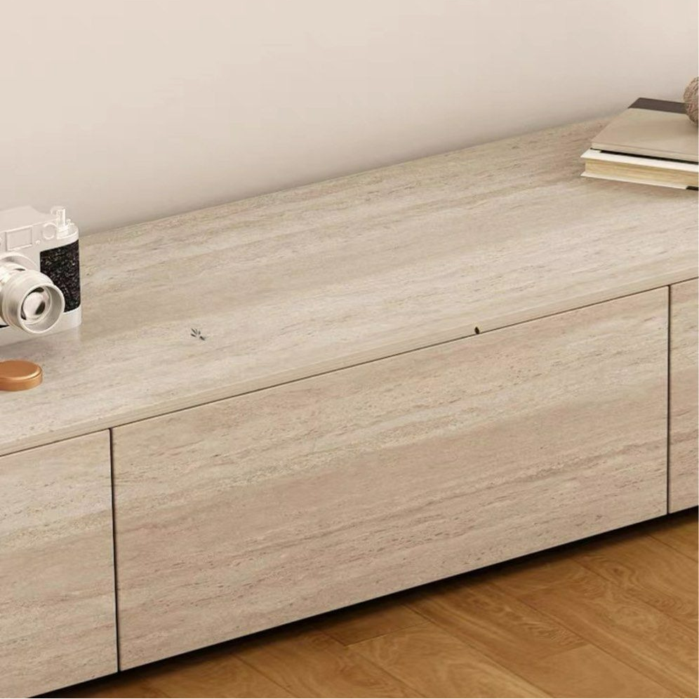 VALLAT Modern Travertine TV Console - Radical Homes Singapore