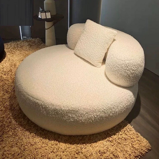 MOONLET Modern Round Boucle Lounge Chair - Cassa Haus Singapore