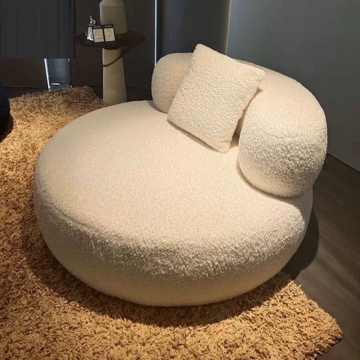 MOONLET Modern Round Boucle Lounge Chair