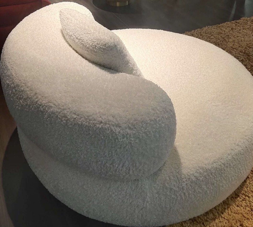 AIDEN Modern Round Boucle Lounge Chair - Radical Homes Singapore