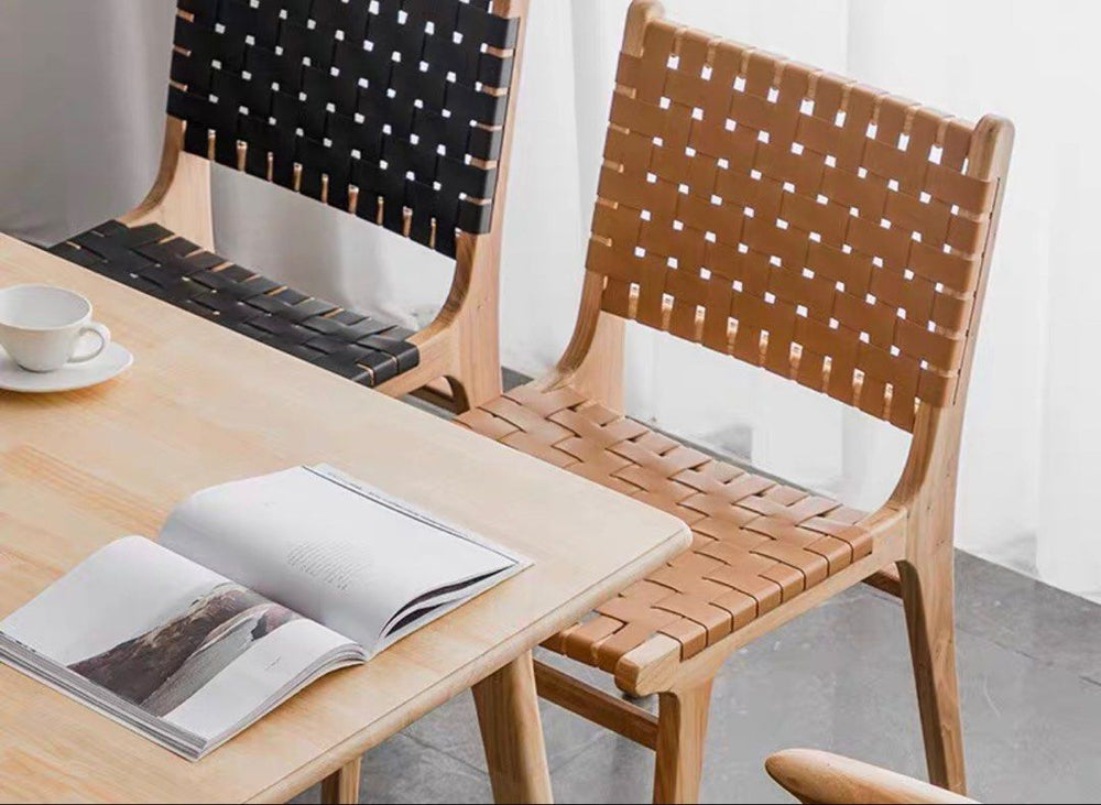 KOLTON Saddle Leather Dining Chair - Radical Homes Singapore