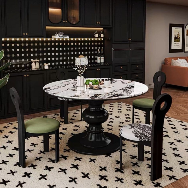 PRACA Modern Marble Round Dining Table - Radical Homes Singapore