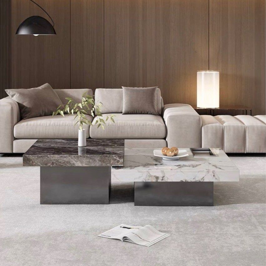 LAYNE Modern Natural Marble Coffee Tables - Radical Homes Singapore