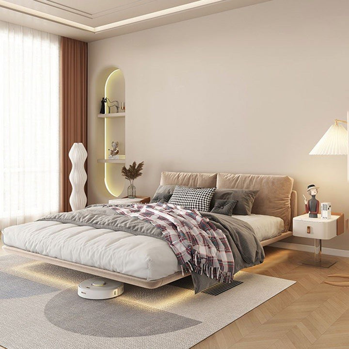 LUMI Modern Floating Fabric Bedframe - Cassa Haus Singapore
