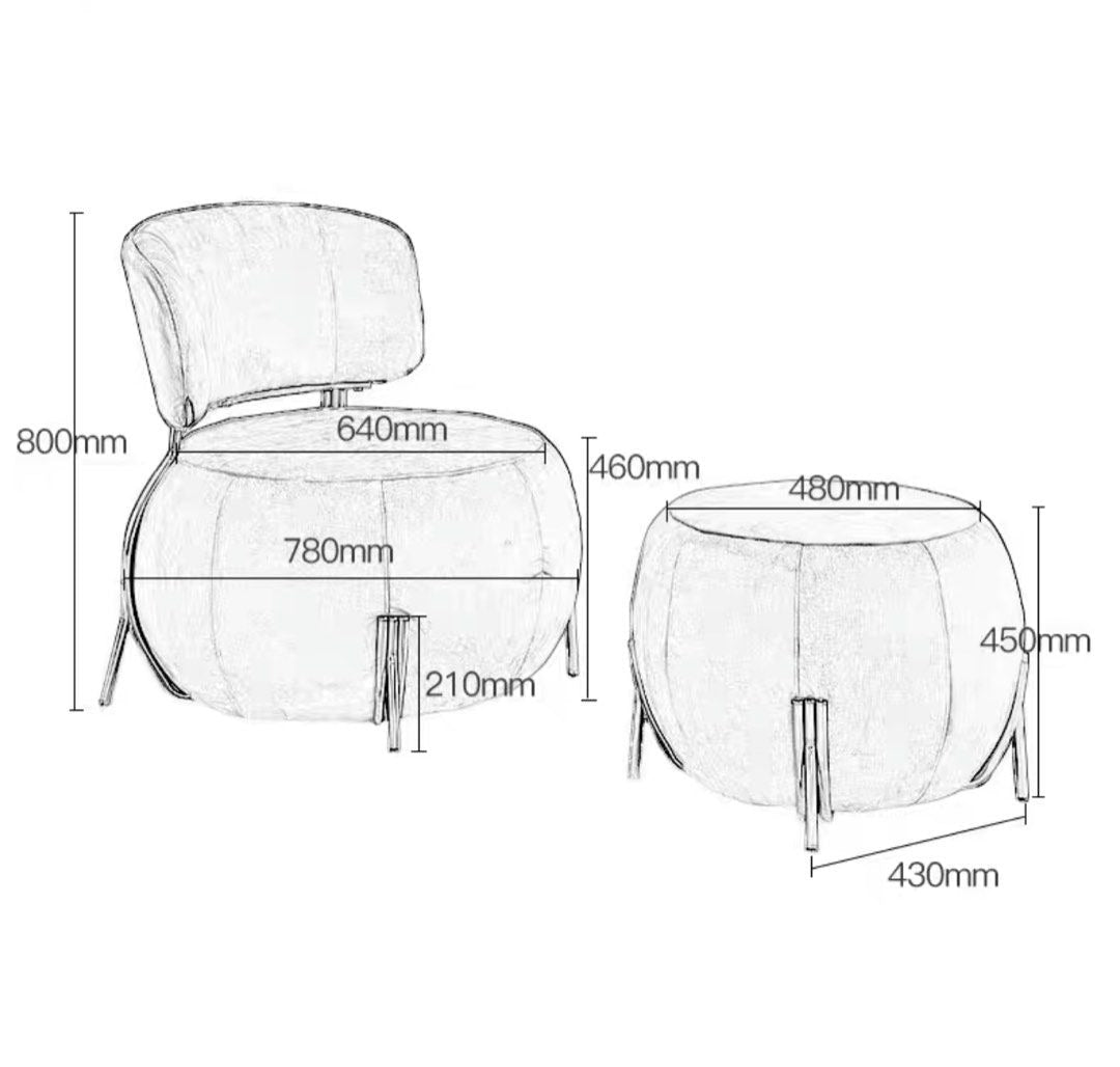LOGAN Modern Velvet Leisure Chair - Radical Homes Singapore