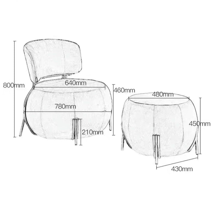 LOGAN Modern Velvet Leisure Chair - Radical Homes Singapore
