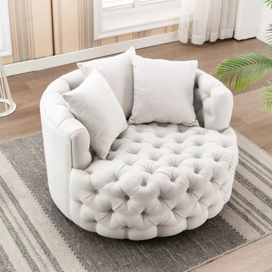 BRAYDEN Modern Velvet Swivel Lounge Chair - Radical Homes Singapore