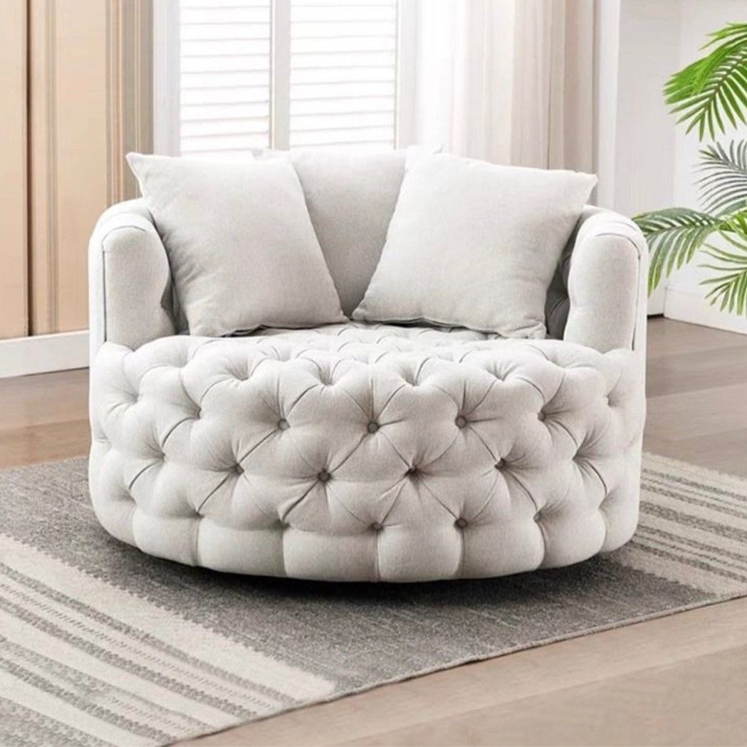 BRAYDEN Modern Velvet Swivel Lounge Chair - Radical Homes Singapore