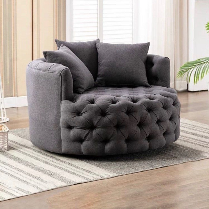 BRAYDEN Modern Velvet Swivel Lounge Chair - Radical Homes Singapore