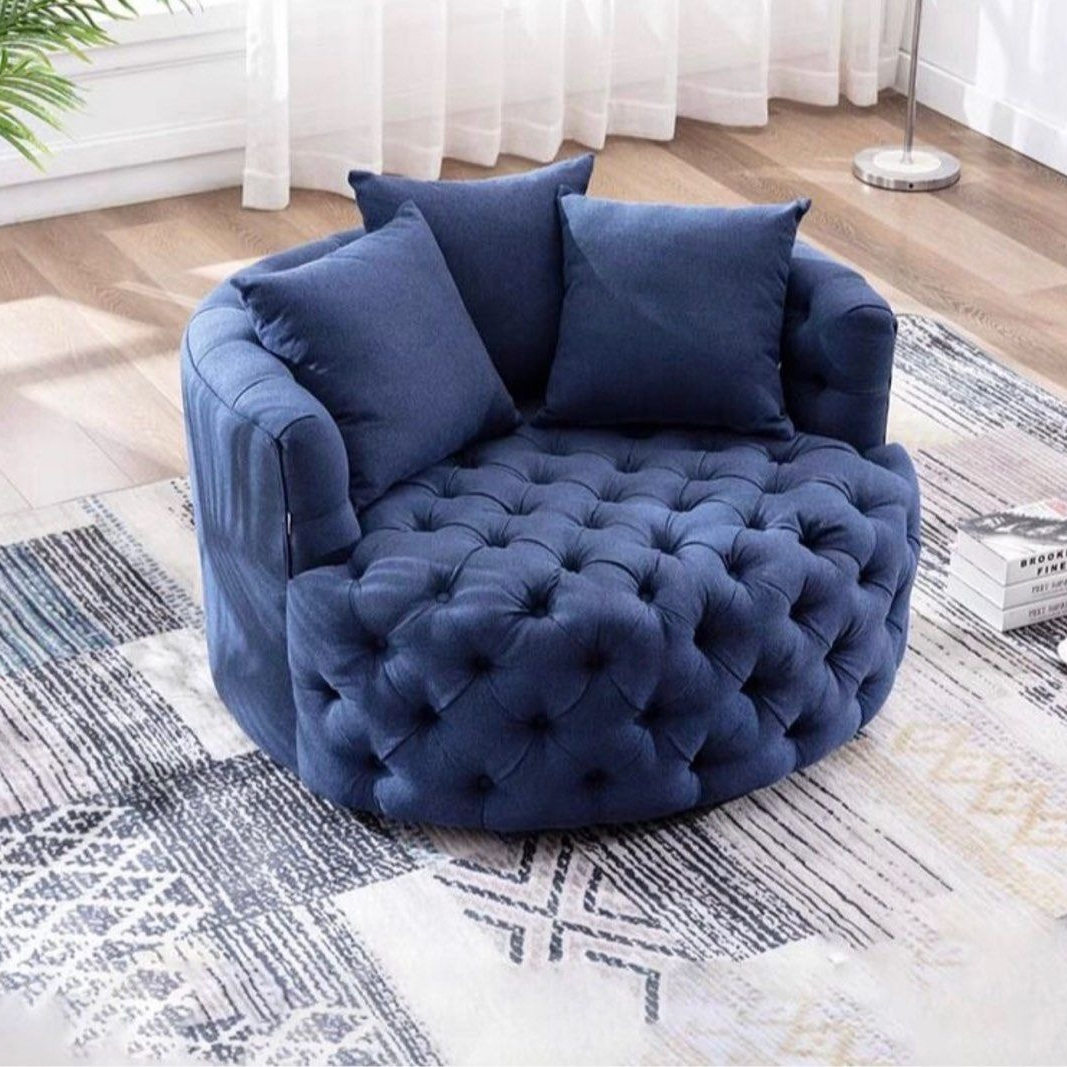 BRAYDEN Modern Velvet Swivel Lounge Chair - Radical Homes Singapore