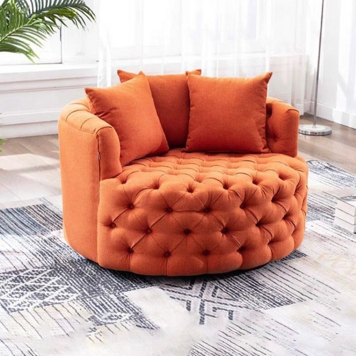 BRAYDEN Modern Velvet Swivel Lounge Chair - Radical Homes Singapore