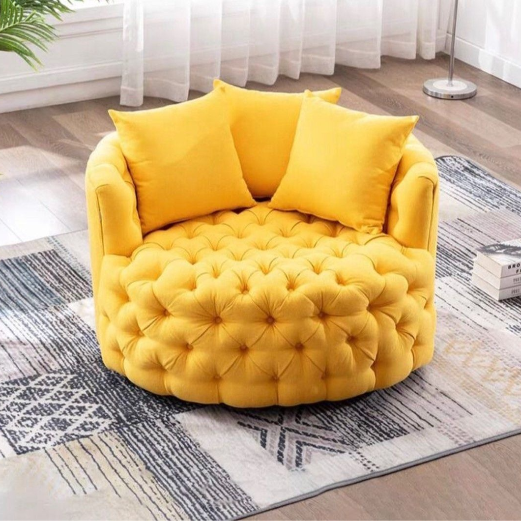 BRAYDEN Modern Velvet Swivel Lounge Chair - Radical Homes Singapore