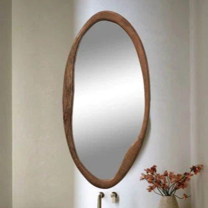 KURE Rustic Walnut Wall Mirror - Radical Homes Singapore