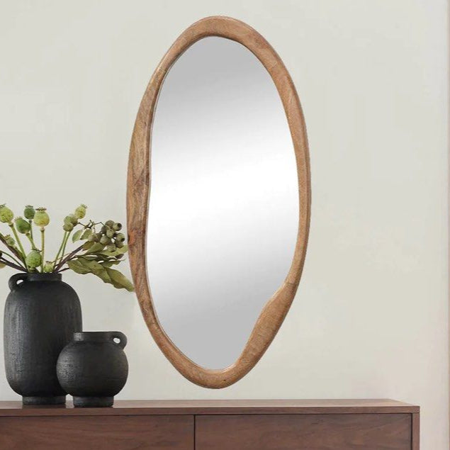 KURE Rustic Walnut Wall Mirror - Radical Homes Singapore