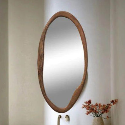KURE Rustic Walnut Wall Mirror - Radical Homes Singapore
