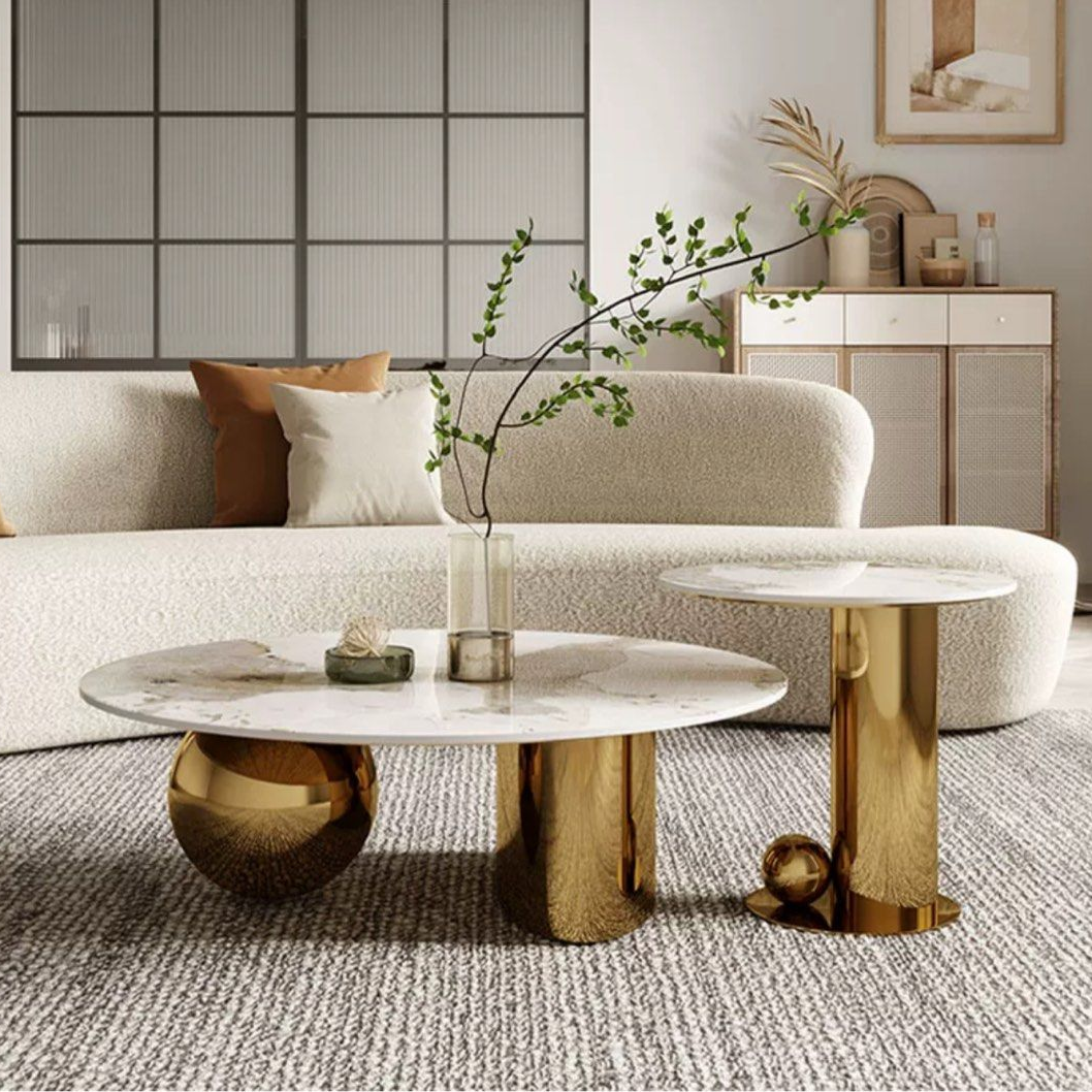 ANGELA Modern Sintered Stone Coffee Table - Radical Homes Singapore