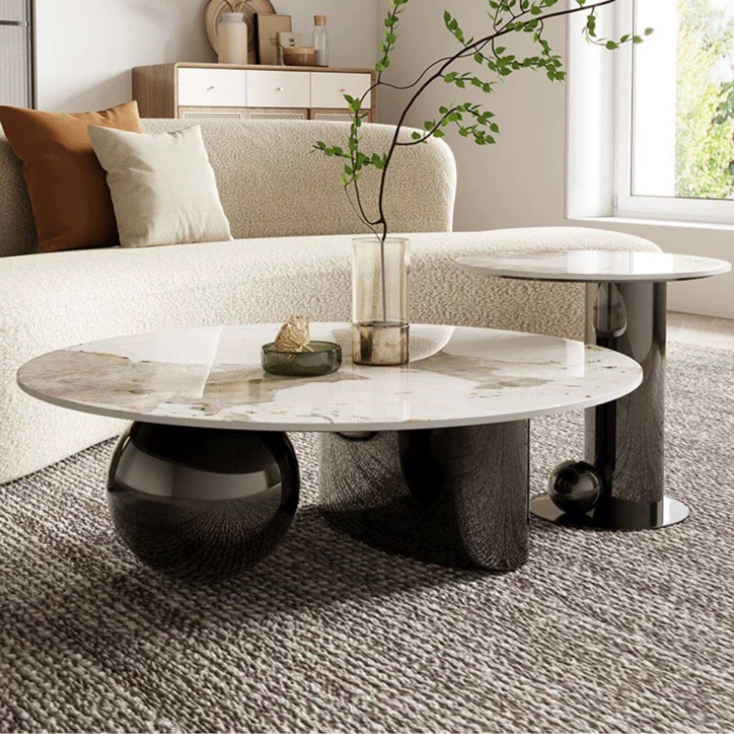ANGELA Modern Sintered Stone Coffee Table - Radical Homes Singapore