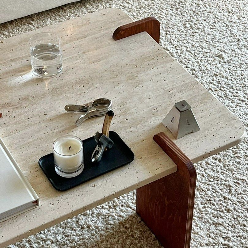 DOZAR Modern Travertine Coffee Table - Radical Homes Singapore