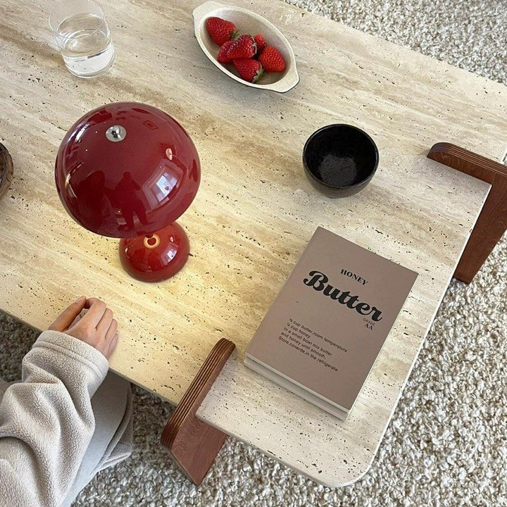 DOZAR Modern Travertine Coffee Table - Radical Homes Singapore