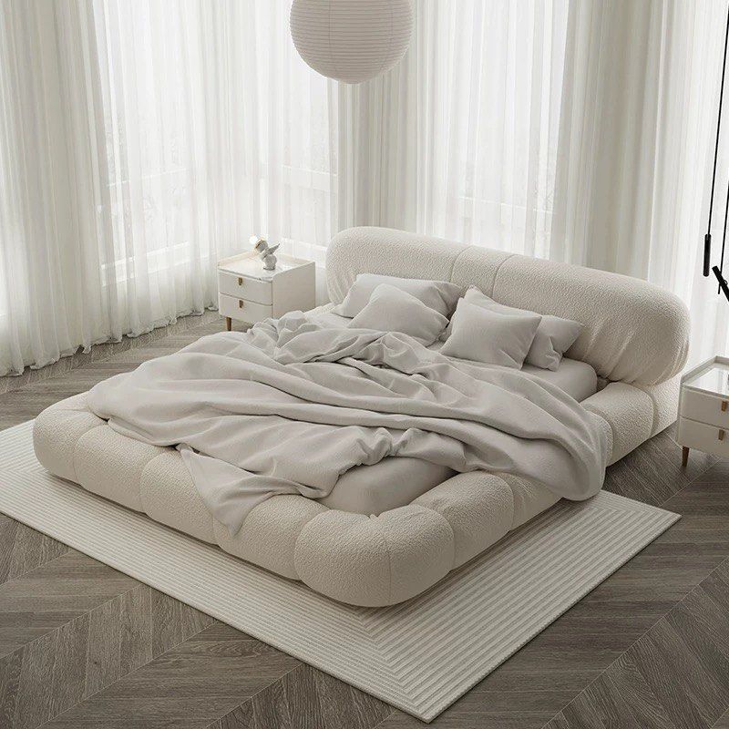 LAMAR Modern Boucle Bedframe - Radical Homes Singapore