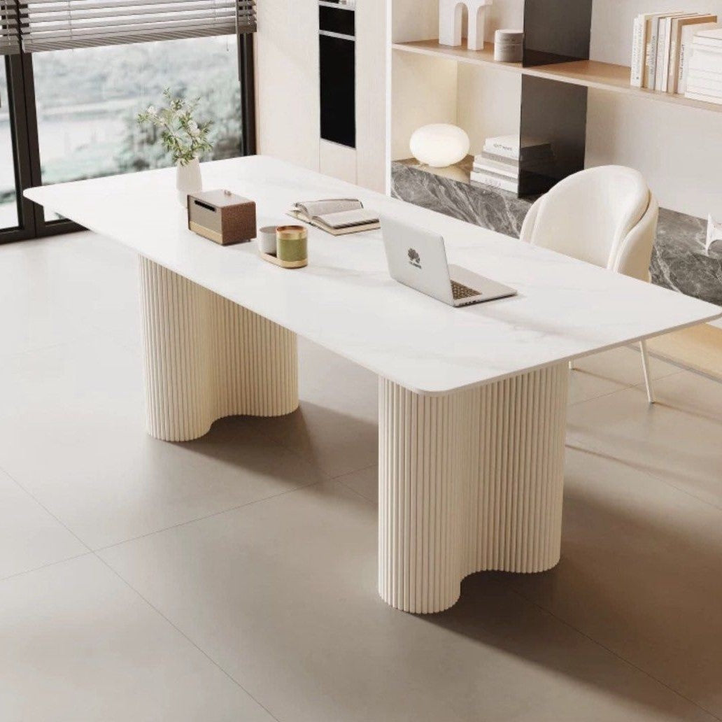 LUCIAN Modern Sintered Stone Study Desk - Radical Homes Singapore