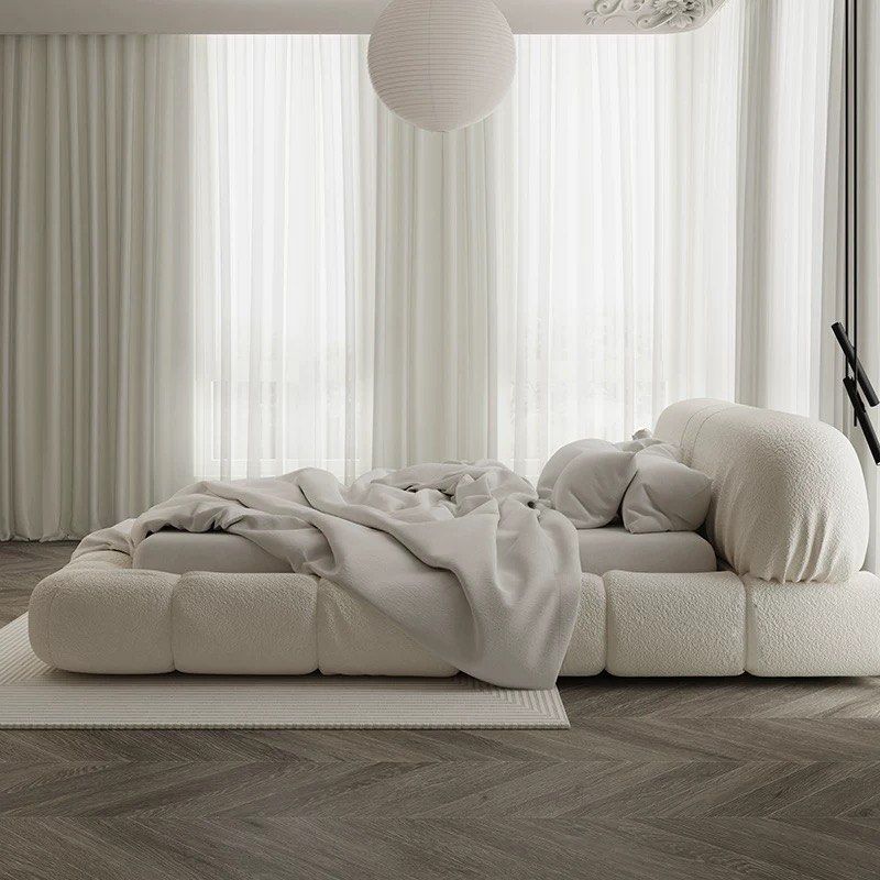 LAMAR Modern Boucle Bedframe - Radical Homes Singapore